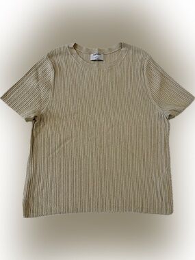Old Navy Knit Short Fitted Sleeve Top - Cream
